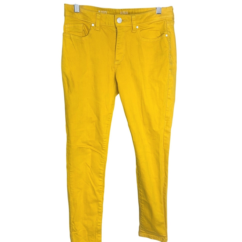 a.n.a A New Approach Women 6 Skinny Ankle Jeans Mustard Yellow Mid Rise Stretch